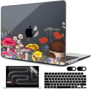 MEEgoodo Case for M4 MacBook Pro 14 inch Case 2024 2023 2021 A3112/A3401/A3185/A2918/A2992/A2779/A2442 M3 M2 M1 Pro/Max, Laptop Hard Shell Cases Compatible with MacBook Pro 14", Forest of Mushrooms