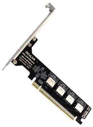 NFHK Adapter PCI-Express 4.0 PCIE 16x Detachable to Four Oculink SFF-8612 SFF-8611 Internal VROC Raid0 Adapter for U.2 SSD eGPU External Graphics Card Dock