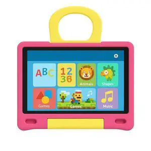 NOBKLEN 10.1 Inch Kids Tablet with Shockproof Case | Android 14, 64GB+8GB RAM, 12H Battery | Parental Control, Google Kids Space & Preloaded Educational Apps | WiFi 6, HD Display, Ages 3-12