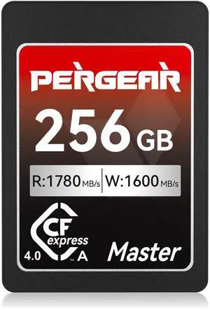 Pergear 256GB CFexpress 4.0 Type A Memory Card,up to 1780MB/S Read Speeds,USB4.0(PCIe 4.0),for Raw,8K 30P Recording,Compatible for Sony Camera,ILME-FX3,ILME-FX6,ILME-FX30 (Black Silver Master Series)