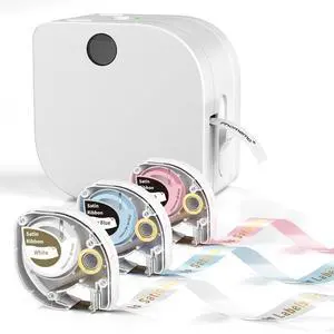 Phomemo P12 Portable Bluetooth Label Maker, Mini Thermal Transfer Label Printer with Satin Ribbon Label Maker Tape for Gift and Organization