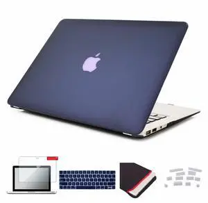Se7enline Compatible with MacBook New Pro 15 inch Case Hard Case for Mac Pro 15" A1707/A1990 with Touch Bar 2016/2017/2018 Keyboard Cover, Laptop Sleeve, Screen Protector,Dust Plug, Navy Peony/Blue