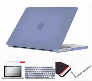 Se7enline Compatible with 2021-2024 MacBook Pro 14 inch Case Hard Shell Cover for 14-inch A2442 A2779 A2918 A2992 A3112 A3401 M4 M3 M2 M1&Keyboard Skin &Screen Protector &Dust Plug,Lavender Gray