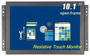 10.1 inch Industrial Monitor High Brightness 1000 nit Sun Light readable Support HDMI/VGA/USB/BNC Interface, Built-in Speakers with Speakers LCD Display 1280X800 (Resistive Touch), 10.1 Inch
