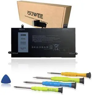 OUWEE J0PGR Laptop Battery Compatible with Dell Latitude 12 5285 5290 2-in-1 Tablet Series Notebook 0J0PGR 1WND8 X16TW FTH6F 0FTH6F 7.6V 42Wh 5250mAh