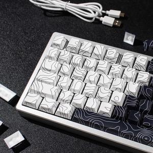 131 Keys Custom PBT Dye Sub Keycaps Cherry Profile Black White Keycaps Set Fit for 60% 65% 75% 95% Mechanical Keyboard Cherry Mx Gateron Switches Mechanical Keyboard
