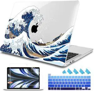 Tuiklol Case for 2022 MacBook Pro 13 Inch M2 Clip, 2021 2020 Release M1 A2338 A2289 A2251, Hard Shell Case for MacBook Pro 13.3" with Touch Bar Fits Touch ID and Retina Display, Sea Wave