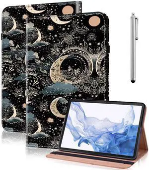 VODEFOX for All-New Kindle Fire HD 10 Tablet Case 13th Generation 2023 Release 10.1", PU Leather Folio Stand Cover with Card Slots for Fire HD10 & HD 10 Plus Tablet 2023/2021 - Moon