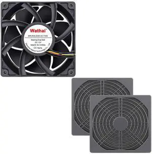 Wathai 12038 120mm x 38mm PWM Computer PC Case Fan 12V 4pin and Fan Dust Filter