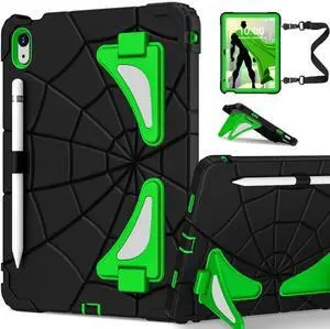 WESOROL Case for iPad (A16) 11th Generation 11 Inch/iPad 10th Generation Case 10.9 Inch for Kids with Kickstand Shoulder Strap, Shockproof Cover for 11th/10th Gen i Pad 2025/2022 Release, Green