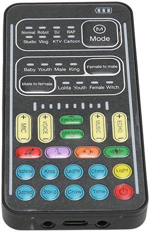 Voice Changer, 8 Live Sounds Speech Conversion with 3.5mm Interface, Multifunctional Portable Sound Card Voice Changer for PC Phone Laptops