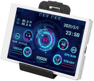 3.5 Inch USB Mini Screen, PC Temperature Display with Theme Editor, Dimmable, PC Sensor Panel Display Temperature Monitor for CPU, GPU, Data Monitor (White)