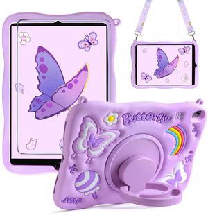 for iPad 9th Generation Case for iPad 8th Generation 7th Generation with Screen Protector Shoulder Strap Butterfly Kickstand Shockproof Protective iPad 10.2 Case for 9th 8th 7th Gen 2021 2020 2019