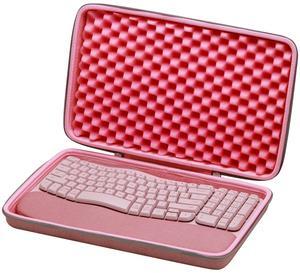 XANAD Hard Case for Logitech Wave Keys MK670 Combo/Wave Keys Wireless Ergonomic Keyboard(Pink)-Inside: 15.1"x9.2"x1.9"
