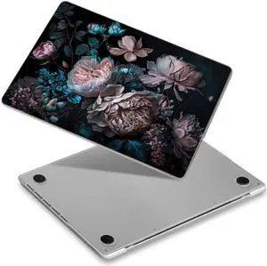 Yebiseven for M3/M2/M1 MacBook Pro 14" Case 2023 2021 Released A2918/ A2992/ A2779/ A2442, Hard Shell Case with Keyboard Cover+Screeen Film+OTG Adapter+2 Webcam Covers, Colorful Flower