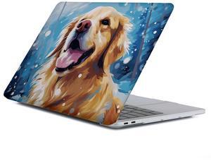 Yicomon Compatible with MacBook Air 13 inch Case 2020 2021 M1 A2337 A2179 A1932, Plastic Hard Shell Case for Mac Air 13 with Touch ID (2018-2021) - Cute Dog On Snowy Day