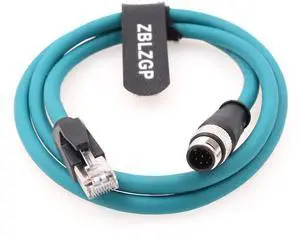 ZBLZGP M12 to RJ45 Aviation Plug 8-pin A-Code Type High Flexible Industrial Communication Shielded Network Cable Drag Chain Cable 1M