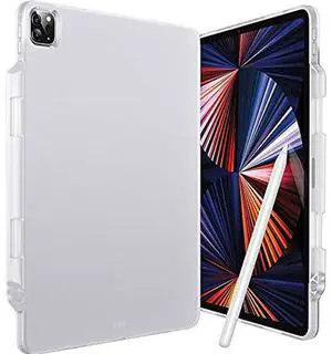 SaharaCase Hybrid-Flex Series Case Cover for Apple iPad Pro 12.9 Inch (4th,5th, and 6th Gen 2020-2022) [Shockproof Bumper] Rugged Protection Antislip Lightweight Slim Fit - Clear