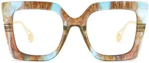 Zeelool Oversized Thick Blue Light Glasses for Women Square Eyeglasses Anti Blue Light Chic Pink Eyewear JGT001892-15B