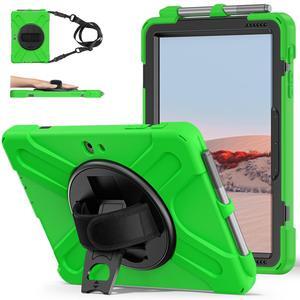 ZenRich Rugged Case for Surface Go 4 (2023)/Surface Go 3 (2021)/ Surface Go 2 (2020), Surface Go (2018) with Pen Holder Heavy Duty Shockproof Case with Stand Hand Strap and Shoulder Belt-Green