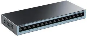 [(Upgrade)]  SODOLA 16 Port Gigabit Ethernet Switch,Plug & Play, Shielded Ports, Metal Housing, Fanless Design Unmanaged Network Switch