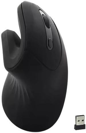 Ergonomic Mouse, Vertical Wireless Mouse - Rechargeable 2.4ghz Optical Vertical Mice, Comfort Grip Design to Reduce Muscle Strain, Buttons Wireless Mouse for Laptop, Desktop, Pc, Macbook - Black