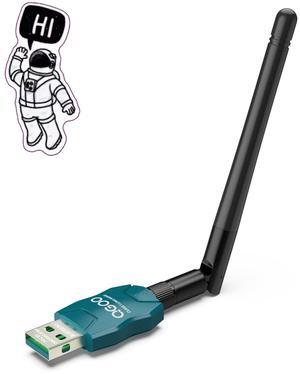 QGOO Long Range USB Bluetooth Adapter for PC - 5.3+EDR, Bluetooth Dongle Receiver for Windows 10/8.1/8/7 (Green)