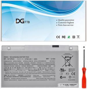 DGFTB VGP-BPS33 BPS33 Laptop Battery for Sony VAIO SVT-14 SVT-15 T14 T15 Series SVT14118CCS SVT14112CXS SVT14113CNS SVT14113CV SVT14126CW SVT1511M1E/S SVT15115CXS SVT15112CXS 11.4V 43Wh 3760mAh