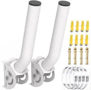 Universal Wireless Bridge Mount, 2pcs 11" J Pole & Wall-Mounted Mounting Bracket for Outdoor Access Point CPE, TV Antenna, Weather Station, Starlink Signal/WiFi Extender