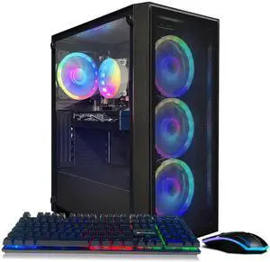 STGAubron Gaming PC Computer Desktop, Radeon RX 580 8G, Intel Core I7 8th up to 4.10 GHz, 16G DDR4, 512G SSD, WiFi 6 & BT 5.2, RGB Fan x4, Windows 11 Home
