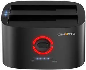 CENMATE Dual Bay Hard Drive Docking Station with Offline Clone, USB A/C 3.0 to SATA, Hard Drive Reader for 2.5/3.5 Inch HDD/SSD(Supports 18TB*2, Up to 6Gbps Under UASP)