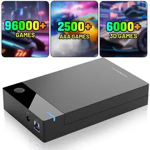 Kinhank 12tb Retro Gaming Hard Drive with 96000+ Games,HDD External Hard Drive with 400+ Emulators,External Game Drive for PC Compatible with Win-7/8/10/11,Gifts for Men