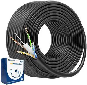 Cable Matters [UL Listed] 10Gbps in-Wall Riser Rated (CMR) 23AWG Bare Copper Cat6 Ethernet Cable - 300ft, Cat 6 Ethernet Cable Spool, Cat 6 Cord Bulk, Black