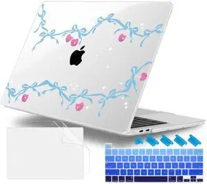 Lepeoac for MacBook Pro 16 inch Case 2019 2020 Release Model A2141, Plastic Hard Shell Cover with Keyboard Cover & Screen Protector for MacBook Pro 16 inch with Touch Bar & Touch ID, Cherry Bow