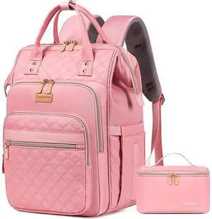 Yunkevivo Lunch Backpack for Women, 15.6 Inch Laptop Backpack for Womens Stylish Nurse, Teacher Work Back pack with Lunch Box Insulated Backpacks Cooler for Women Men Travel Camping Picnics