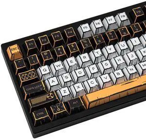 GEKUCAP Black and White Manga Keycaps, 150 Keys Anime Style PBT keycaps, Dye-Sublimation Cherry Profile Keycap Set for Cherry Gateron MX Switches Mechanical Keyboard