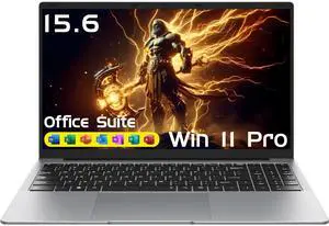 HYPERSTRIX Laptop Computer 15.6" Win11 Pro Laptops 8GB RAM 256GB SSD,Ms Office 365, 100% sRGB Screen, N4000 Processor, Notebook, Dual Band WiFi5, BT4.2, USB-A, HDMI,FHD 1920 * 1080 Display,Silver