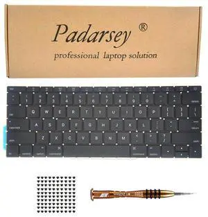 Pardarsey Replacement US Layout Keyboard Compatible with MacBook Pro 13" inch A1708 Without touchpad bar MacBookPro14,1 MacBookPro13,1 A1708 Late 2016 mid 2017 with 80 PCE Screws+Screwdriver