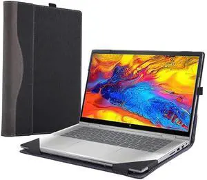 Laptop Case Cover for Hp Envy X360 15-fe 15t-fe 15.6" 2-in-1 & Envy X360 15-fh 15z-fh [Do Check Model] Notebook Sleeve Computer Bag Protective PU Leather Shell (Black)