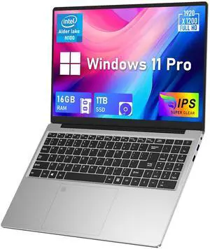 MITUNTUN 16 Inch Gaming Laptop Computer, 2025 Window 11 Pro Lap Top 16GB DDR4 RAM 1TB SSD, Processor N100(Up to 3.4GHz), 1200p FHD IPS Display, Office 365, Backlit Keyboard, 6000mAh, Portatil