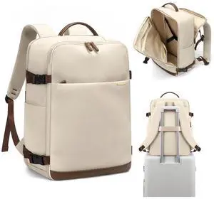 GOLF SUPAGS Travel Backpack for Women & Men, 30L Backpack with 17.3 Inch Laptop Compartment, TSA Approved Large Capacity Daypack for Travel, Business, Hiking (Apricot)