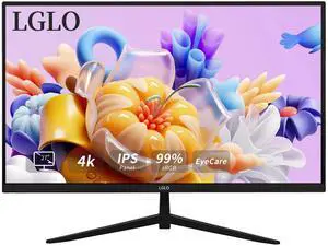 LGLO 27 Inch 4K UHD (3840x2160) Monitor, Dual Mode 4K@60Hz/2K@144Hz, IPS Panel, Borderless Design, HDR400, 99% sRGB, Work & Gaming Monitor for Designers, Office, and PC Gaming with HDMI Display Port