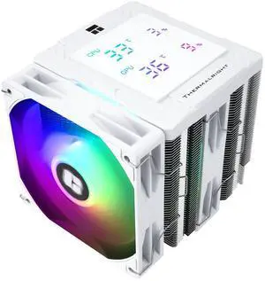 Thermalright Peerless Assassin 120 Digital ARGB White CPU Cooler, Double Towers and Double Fans Cooling, CPU Air Cooler, Digital Screen Top Cover, for AM4/AM5,Intel LGA1851/1700/115X/1200