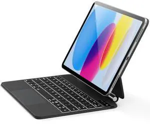 For iPad (A16) 11th &10th generation Case with Keyboard,Backlight Multi-Touch Trackpad for iPad 11th Gen 2025 11 inch&10th Gen 2022 10.9 inch, Magic-Style with Floating Cantilever Stand,T-Black