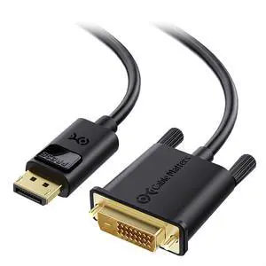 Cable Matters 2-Pack DisplayPort to DVI Cable (DP to DVI Cable) 6 Feet