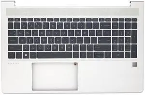 WWGTMC New Upper Case Palmrest Replacement for HP Probook 450 455 G8 Series Laptop Keyboard Assembly Top Cover US Layout M21742-001 Silver