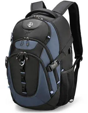 Swissdigital Design Laptop Backpack, Travel Backpack with USB Charging Port Fits 15.6 inches Computer, 31L College School Bookbag for Men