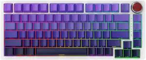 BOYI YK82 75% Aluminum Alloy Mechanical Keyboard,Gasket-Mounted Hot-Swap,Wireless BT5.0/2.4G/Type-C Wired Programmable RGB Backlit Gaming Keyboard with Knob (Purple Side Printed PBT Keycaps)