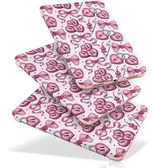 MecBevia Case for iPad (A16) 11th Generation 11 Inch (2025), iPad 10th Generation 10.9 Inch (2022), Hard PC Back Cover, Auto Wake/Sleep, Pink Love Ribbon