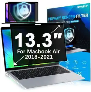 RVAPU Privacy Screen Protector for Macbook Air 13 Inch (2018-2021 M1) Macbook Pro 13 inch (2016-2023 M1 M2) Removable Anti Peeping Anti Blue Light Glare Privacy Filter Shield for Mac 13.3 Inch Laptop